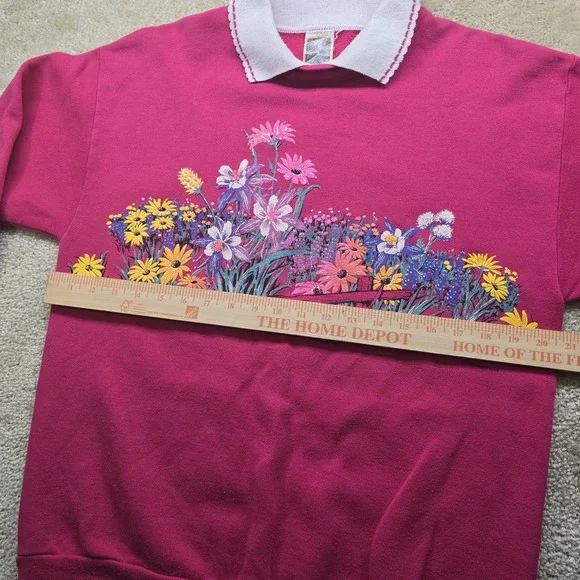 Vintage Flower Sweatshirt 90s Lifestyles Brand Large - Picture 5 of 6